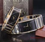 Copy Rado DiaStar Watch Gold Tungsten & Black Ceramic Black Dial 